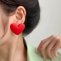 Heart Red White Black Yellow Earrings Love Statement Wedding Geometric Heart Bohemian Vintage Acrylic Trend Jewelry for Women