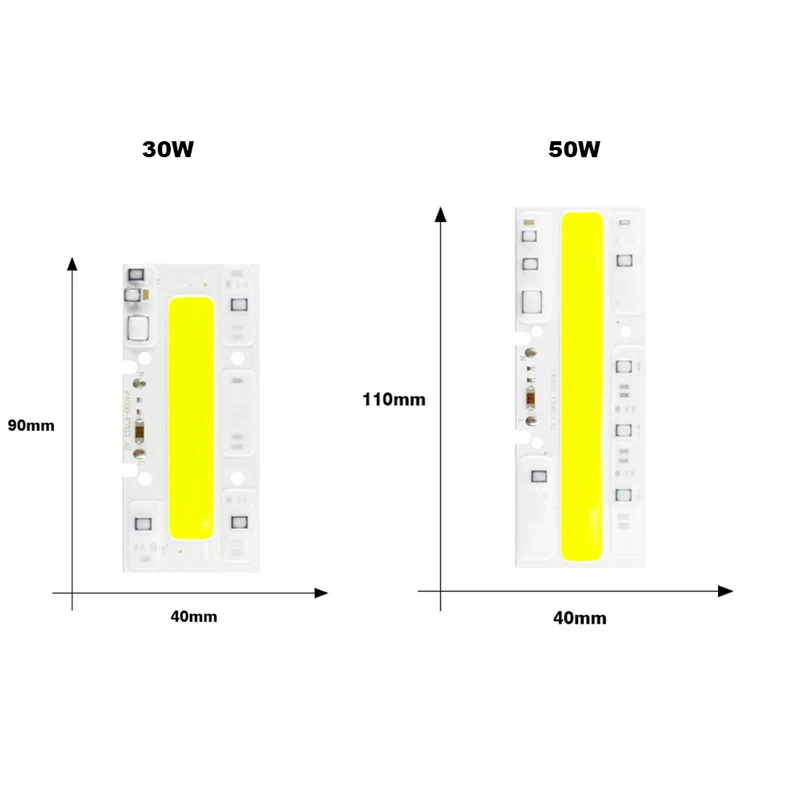 110V 220V LED Chip 10W 20W 30W 50W 70W 100W LED Lamp Smart IC No Need Driver Chip LED Flood Light Spotlight DIY Lighting