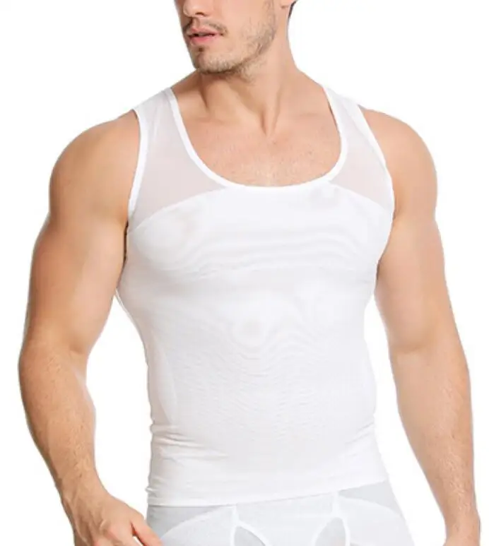 Men Shaper Slimming Abdomen Undershirt Compression Gynecomastia Tops Belly Burner Underwear