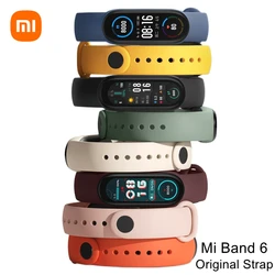 Original Xiaomi Mi Band 6 Strap Pink Purple Ivory Olive Blue Black Color Smart Accessories for Xiaomi Mi Smart Band 6 NFC