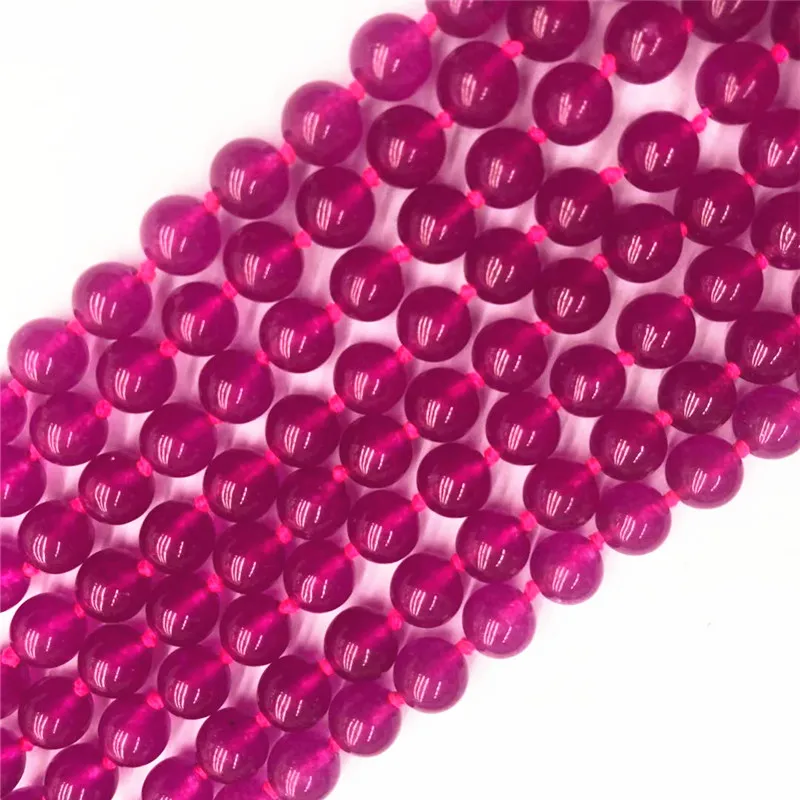 Hot new 2021 Fashion Style diy 8mm pink carnelian onyx agat stone Round Beads Knotted  Necklace Long 58\