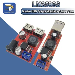 LM2596 LM2596S Dual USB Output 9V / 12V / 24V / 36V Car Charger Switch 5V DC-DC Power Supply Module 3A Buck Regulator Converter