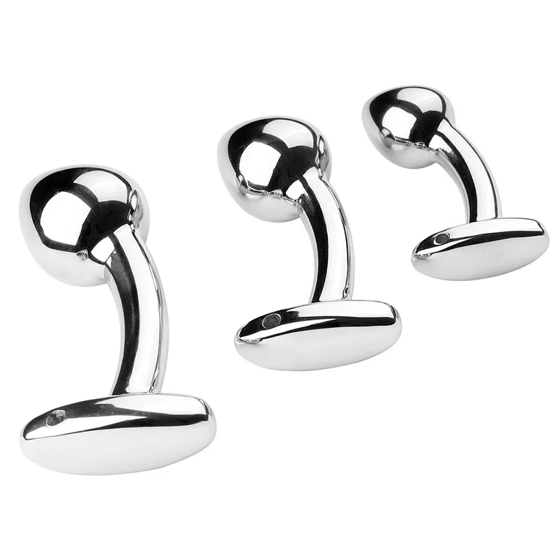 3 Size Metal Anal Props Female Adult Flirting Supplies Men And Women Fart Hip Stainless Steel Smooth Anal Plug Dildo Sex Toys