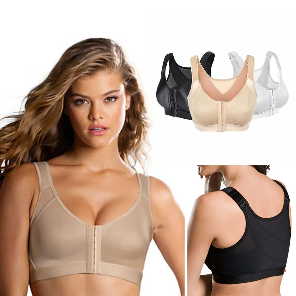 

5XL Plus Size Sports Bras 2020 New Women’s Front Fastening Bra Yoga Shirts Non Wired Comfort Soft Cup Gym Sports Yoga Tops