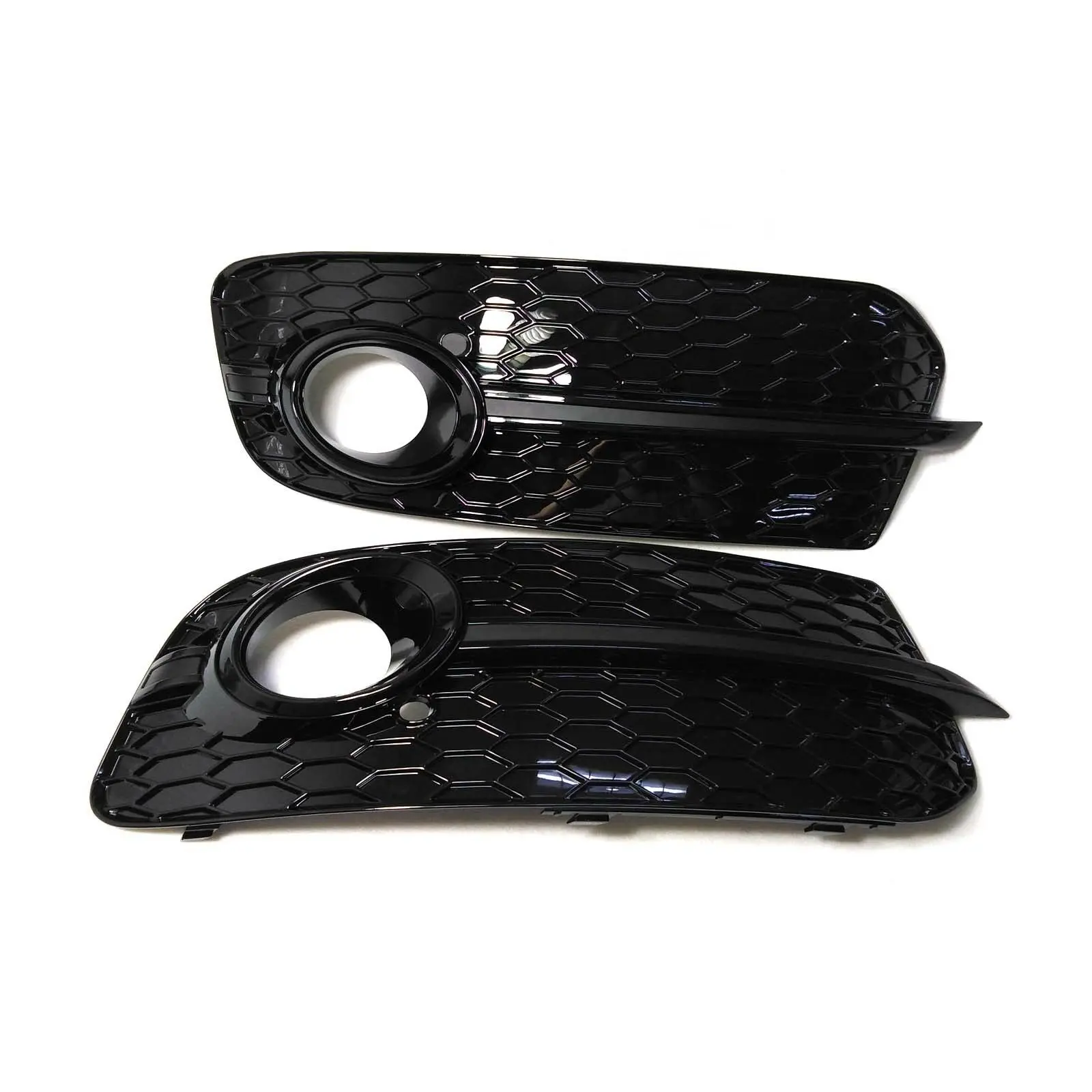 1 Pair Black Car Front Lower Bumper Fog Light Cover Honeycomb Grille Grill For Audi Q5 2013 2014 2015 2016 2017 Car Accessories