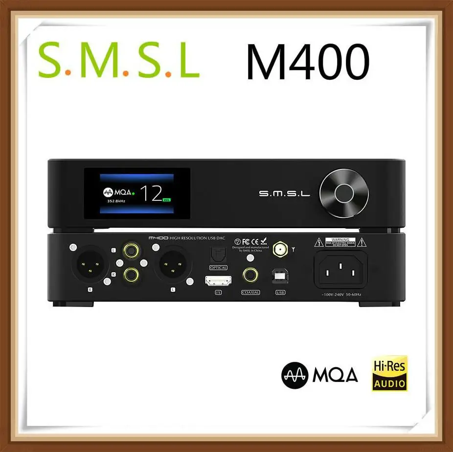 

SMSL M400 MQA DAC AK4499 Full Balanced APTX HD Bluetooth5.0 DSD USB Coaxial Optical Hifi Music XMOS Decoder