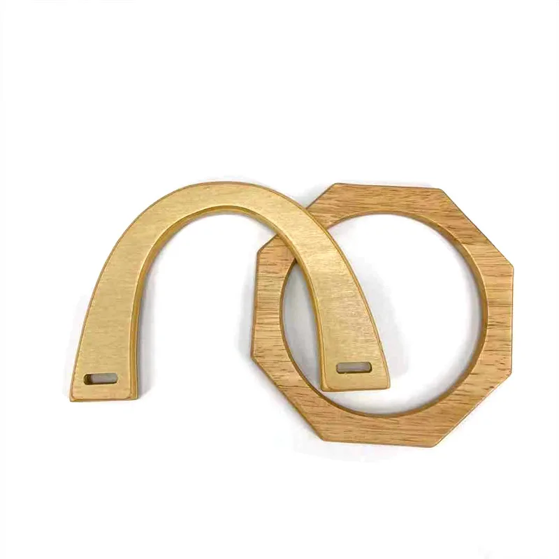 DIY Classic Wood Straps 1Pc Square D Shape Wooden Bag Handle Decorative Bags Accessories Handbag Tote Replacement Making Tool