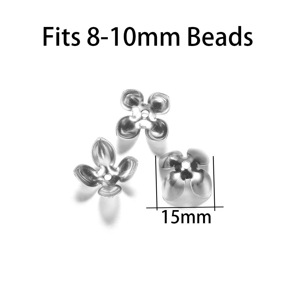 50Pcs/Lot Gold Color Metal Flower Bead Caps Findings Spacer End Bead Cap Charms for DIY Bracelet Jewelry Making Supplies