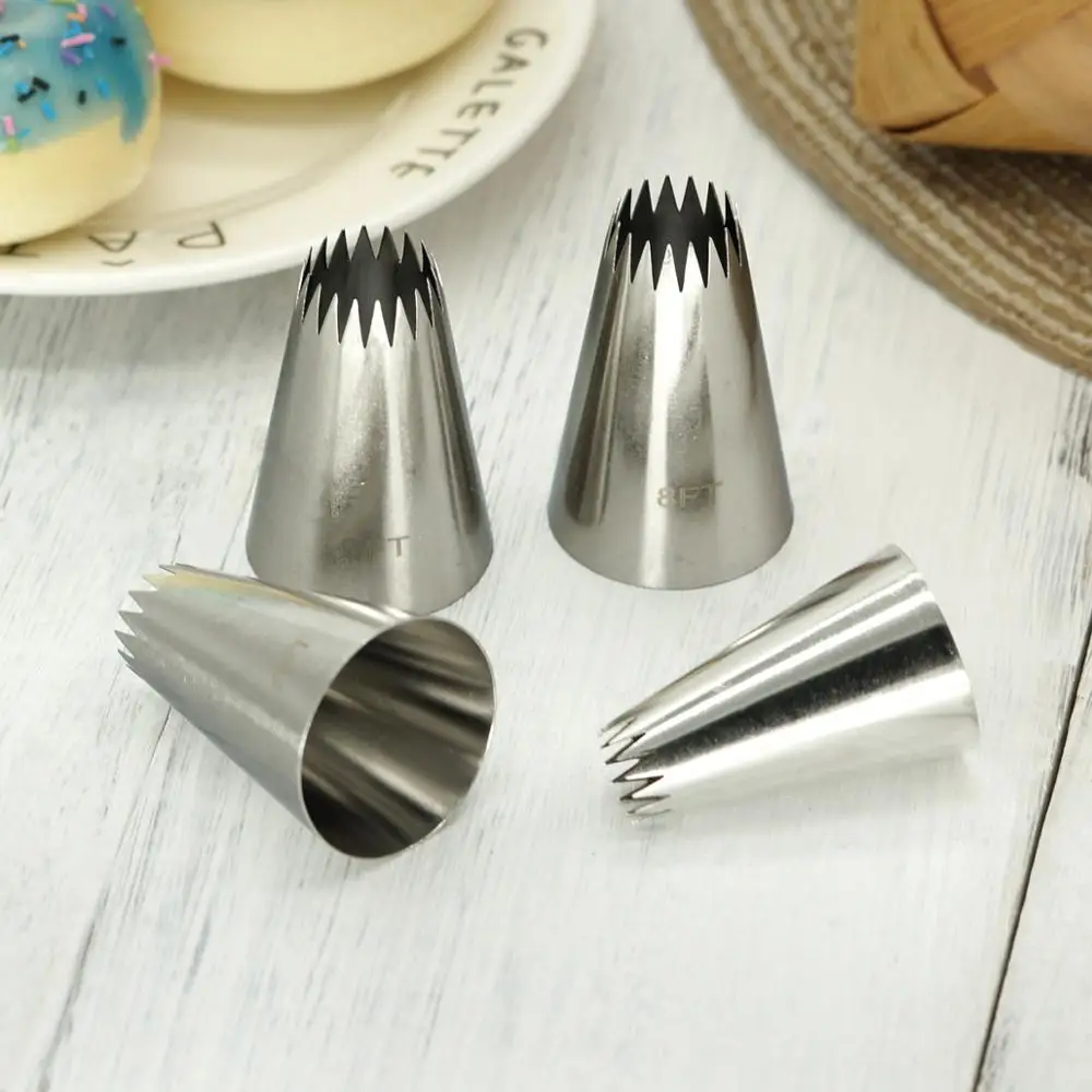 Large Size Open Star Piping Nozzle Set Cream Icing Tips Baking Tools Cake Cupcake Decorating Nozzles DIY Meringue