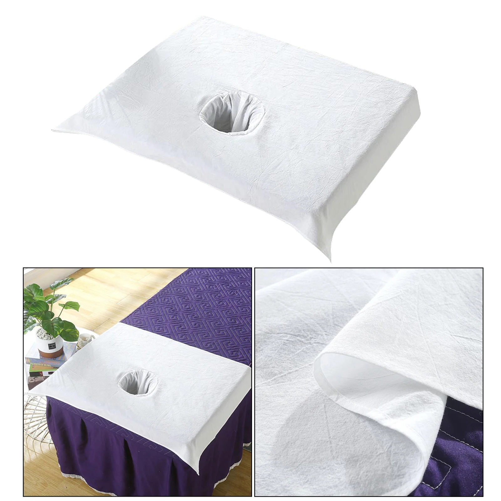 Pure Cotton SPA Half Massage Table Sheet Beauty Bed Face Hole Towel 50*70cm Massage Sheets Covers Massage Table