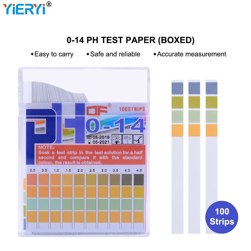 100 Strips PH Paper Full 0-14 Scale Litmus Tester Water Quality Testing Alkaline Acid Indicator Meter for Urine Cosmetics Kit