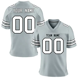 Custom American Football Jersey Design Printed Team Name Number Football Shirt Outdoor Training Rugby Jersey fans Gift Men/Youth