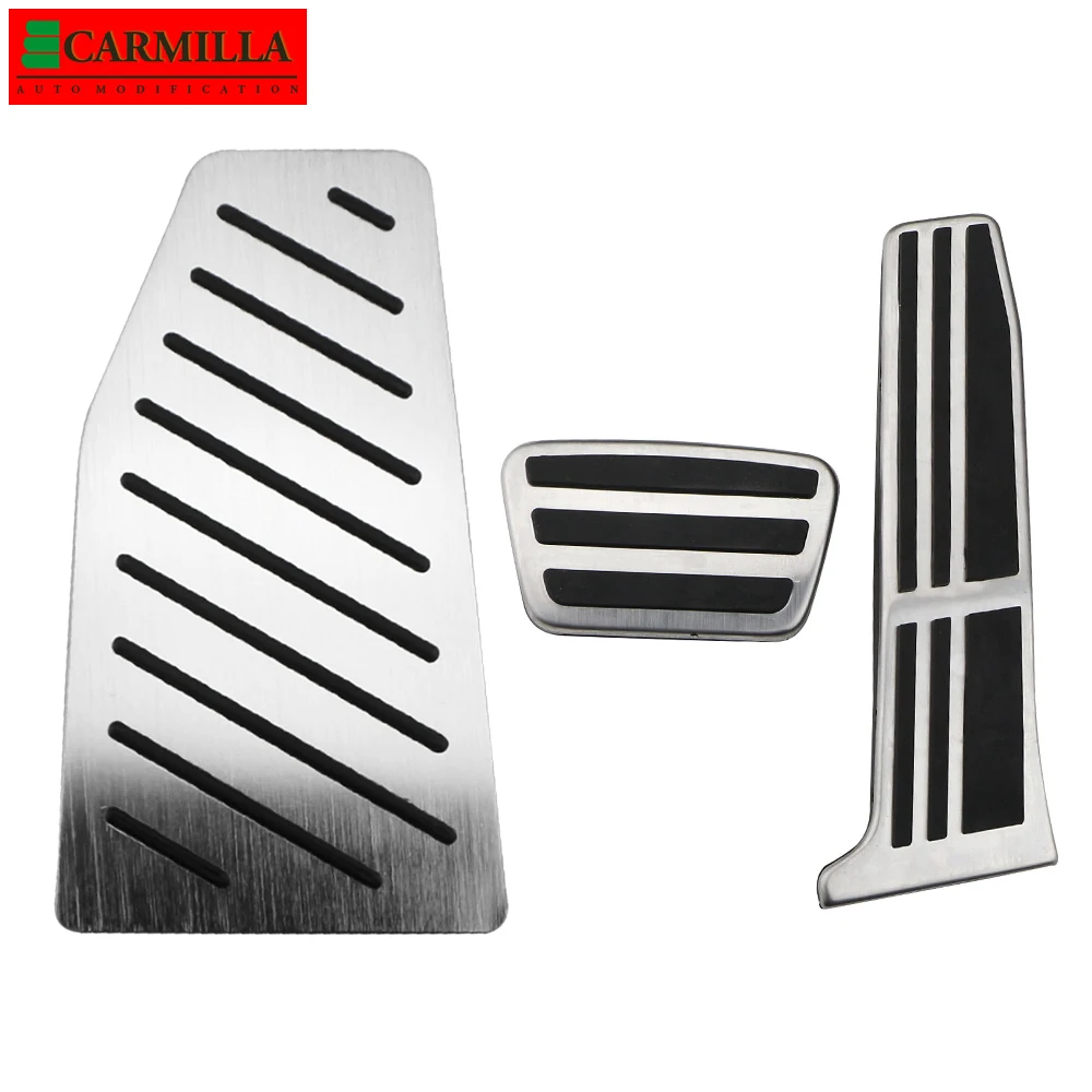 Carmilla Stainless Steel AT Car Pedals for Toyota Camry XV70 2018 - 2021 LHD Gas Brake Dead Rest Pedal Protection Cover