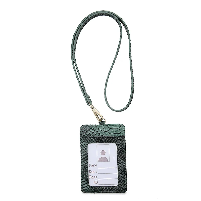 Fashion Multi-function ID Card Case Women Purse PU Leather Snake Pattern Credit Card Holder Work Card Holder Bus Card Holder