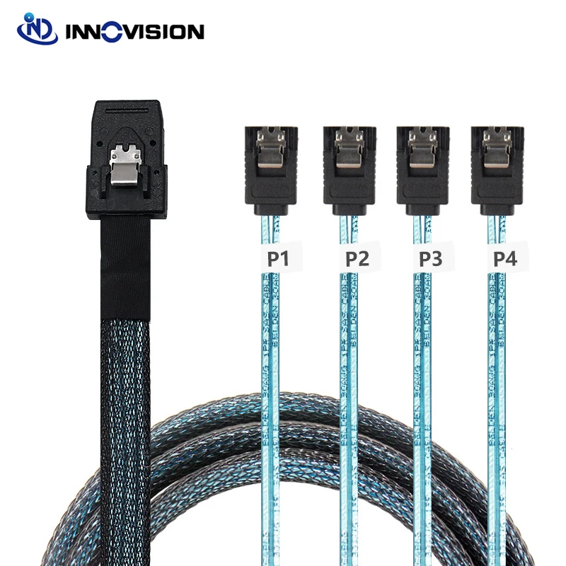 SFF8087 to 4SATA Reverse Connect Cable Mini SAS 36P 8087 to SATA 7P Reverse Definition Digital Cable