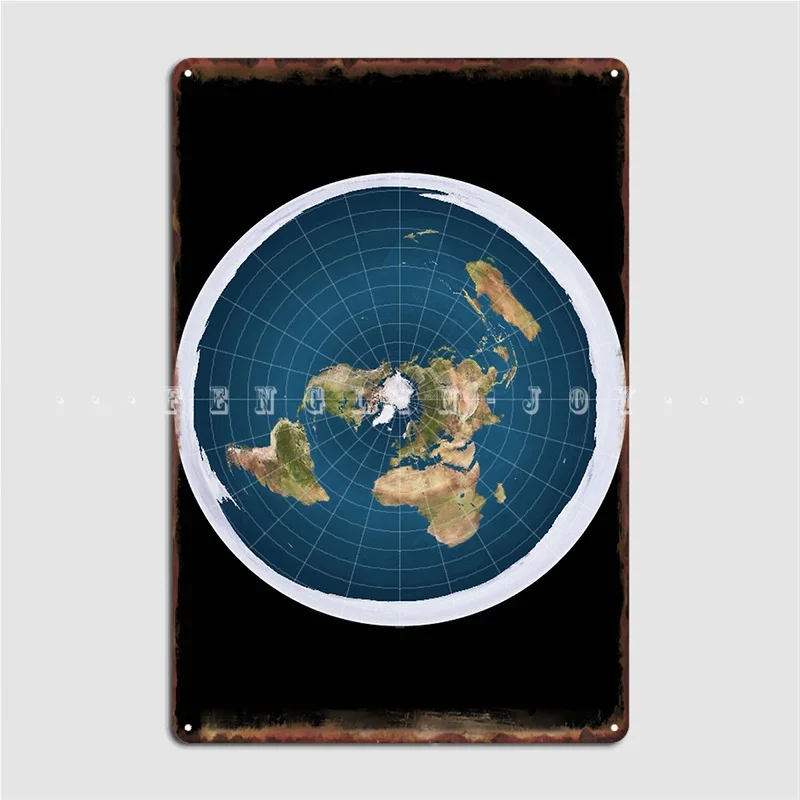 The Truth Flat Earth Poster Metal Plaque Decoration Wall Cave Club Bar Wall Decor Tin Sign Posters