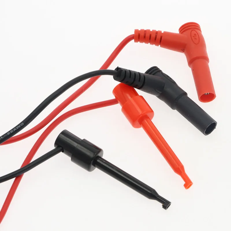 1pair Banana Plug To Test Hook Clip Probe Cable For Multimeter Test Equipment