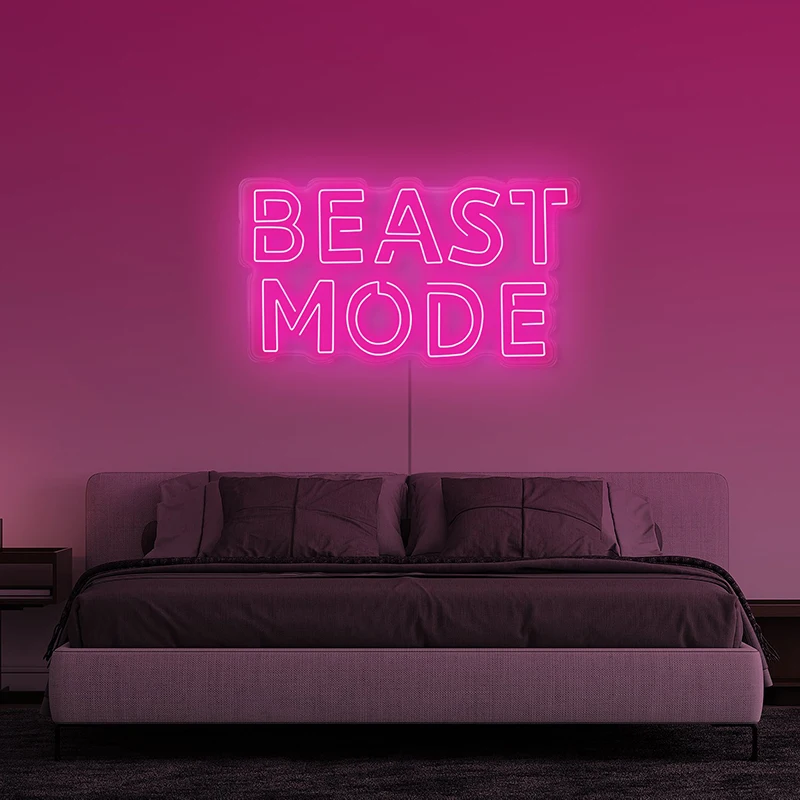 Aesthetic Cute Beast Mode Neon Sign Custom Decoracion Acrylic For Shop Party Gift Home Kawaii  Anime Wall Room Decor