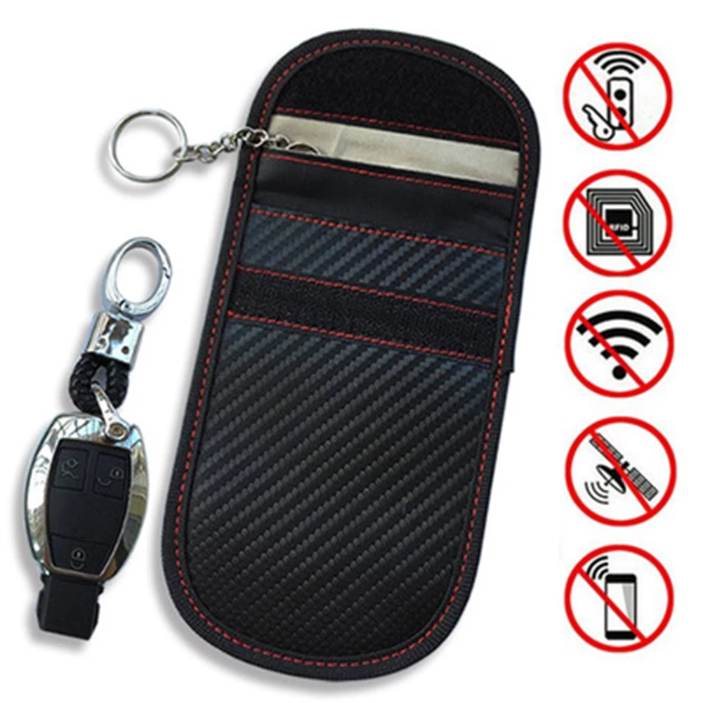 Two sizes Signal Shielding Bag Car Key Signal Blocker Case Faraday Cage Fob Pouch Blocking Bag Car Key Signal Blocker Pouches