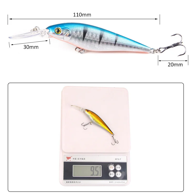 Fishing Accessories Lures Minnow Isca Artificial Weights 9.5g 11cm Baits Depth 0.5-1.5m Wobblers Pesca For Pike Articulos Leurre