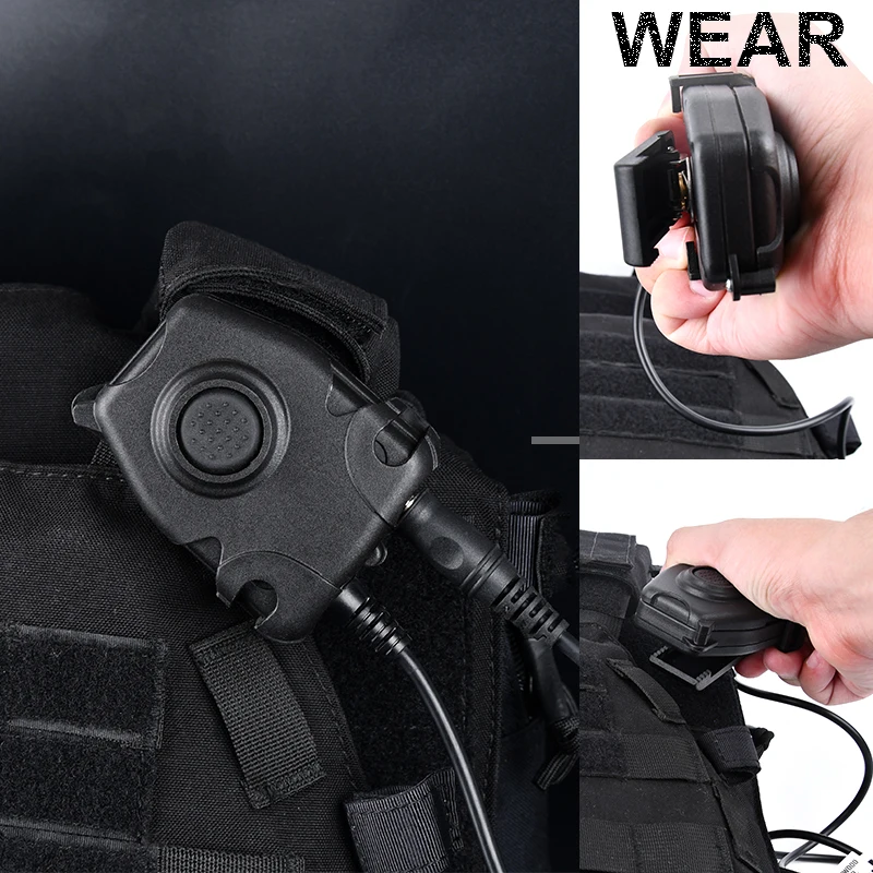 WADSN PTT kenwood motorola Button Tactical Headset Interphone walkie talkie linker airsoft accesorios headphones ipsc TCI