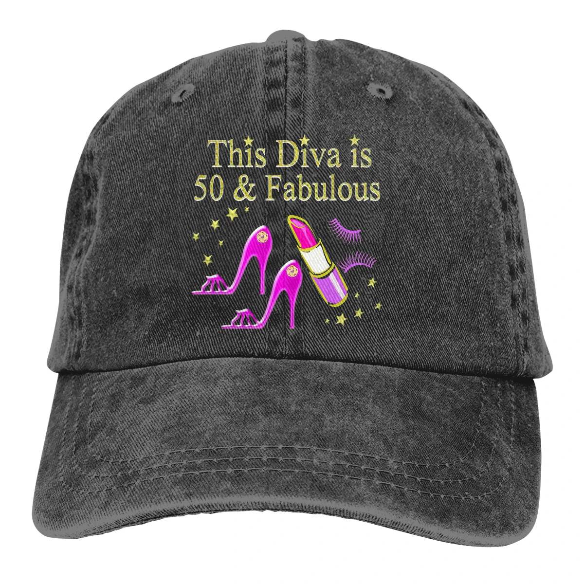 

Adjustable Solid Color Baseball Cap PURPLE SPARKLING FABULOUS 50TH DESIGN Washed Cotton 50 Years Old Born in 1971 Woman Hat