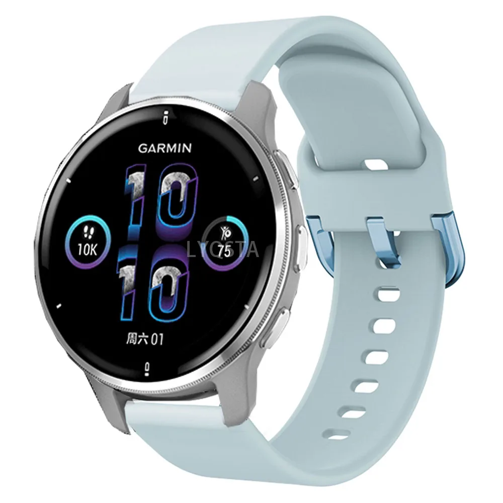 20 مللي متر الرسمي سيليكون الفرقة ل garmindrive الرياضة حزام حزام الساعات ل Garmin VENU 2 زائد معصمه استبدال سوار الفرقة