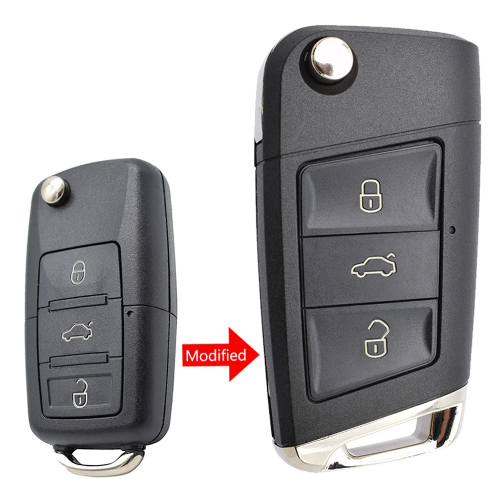 

Модифицированный Сменный Чехол-брелок для ключа для VW Golf Polo Jetta Eos Tiguan Passat Touareg Phaeton 3 ремонта кнопок Kit