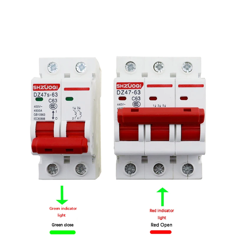 DC 1000V 1P 2P 3P 4P Solar Mini Circuit Breaker Overload Protection Switch6A~63A/80A 100A 125A MCB for Photovoltaic PV System