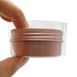 200Pcs Clear PVC Heat Shrink Wrap Film for 10ml 15ml 20ml 30ml 50ml 60ml Aluminum Tin Jars Cream Lip Balm Gloss Packaging