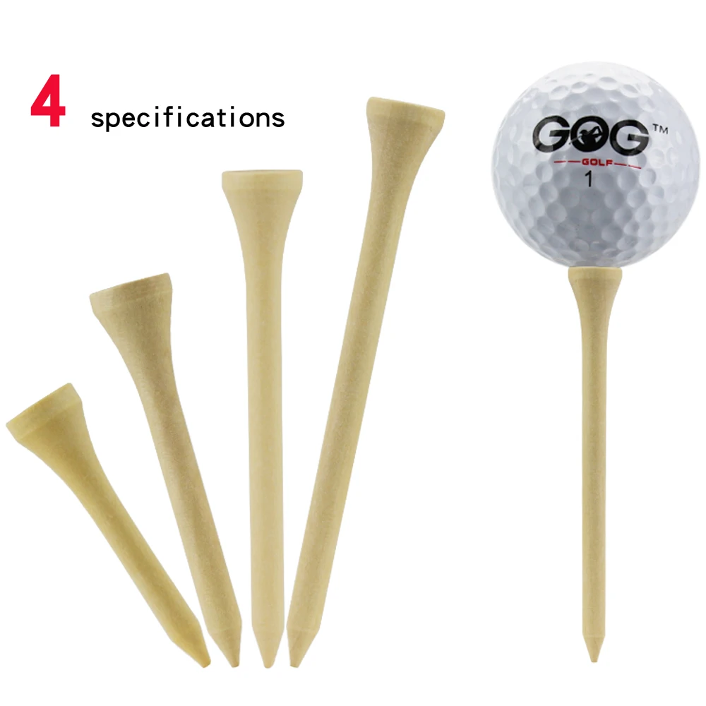 100 Count Wood Golf Tees Wooden Tee Golf Ball Holders Length 42mm 54mm 70mm 83mm new golf t from golfer Drop Ship