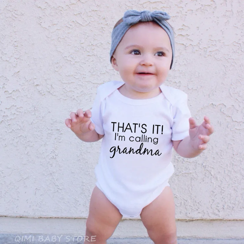 

That's It I'm Calling Grandma Newborn Baby Cotton Romper Playsuit Unisex Sunsuit Outfits Infant Boys Girls Summer Onesie