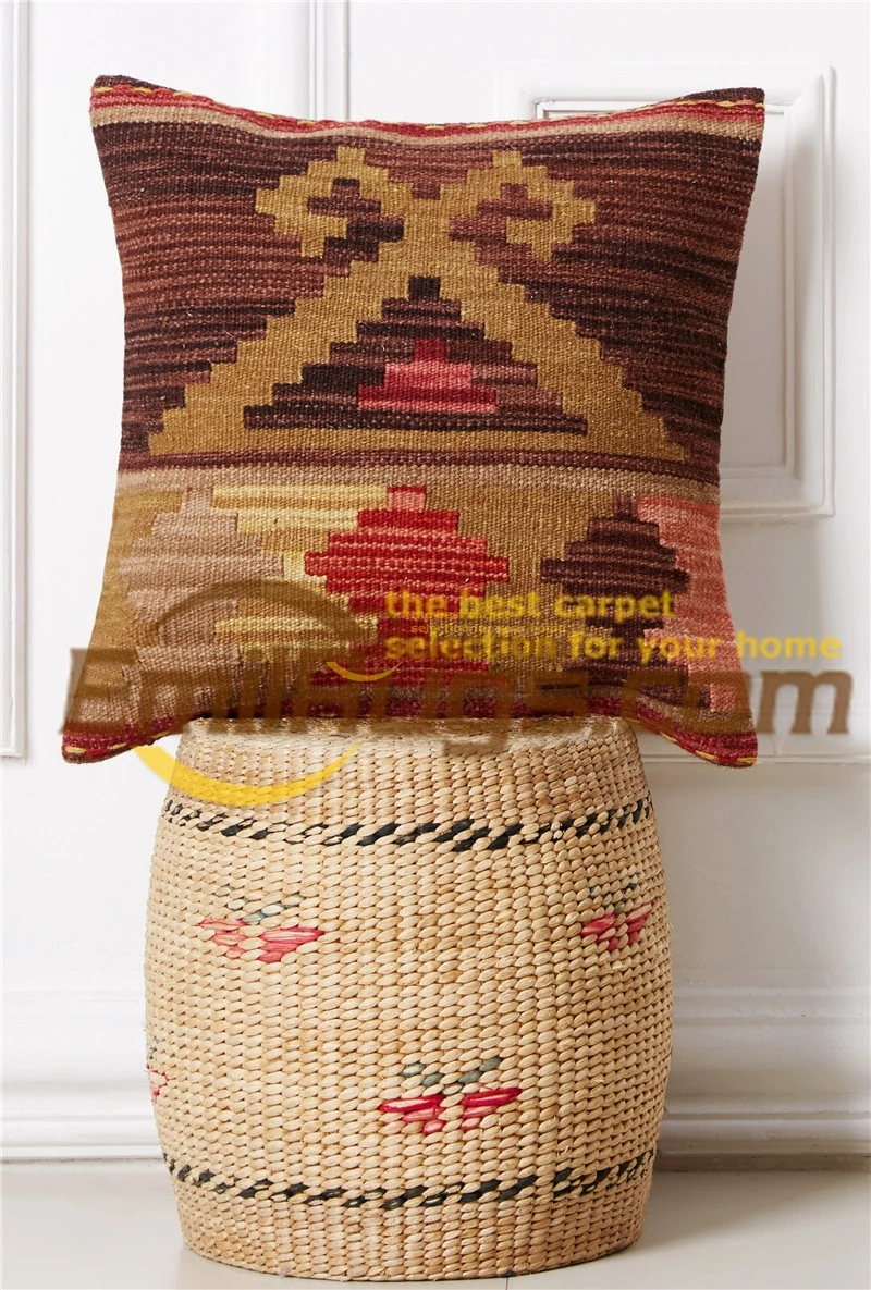 luxury pillow case Kilim Square  Cover Weave Wool Aubusson  Modern Art Fleece  Office