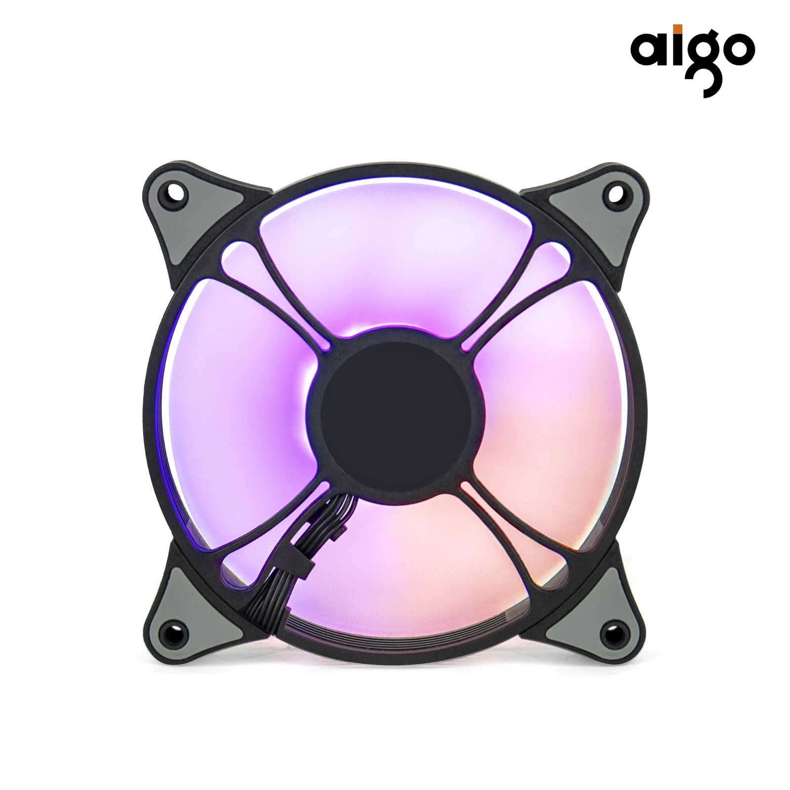 Aigo AR12PRO 120มม.พัดลม Rgb 4pin PWM Argb พัดลมทำความเย็น3pin5v Aurora Effect เลือกสีสัน12ซม.Ventilador คอมพิวเตอร์ Casing PC แฟน