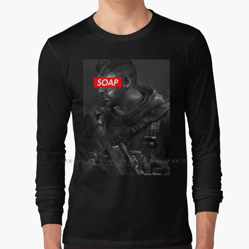 John Soap Mactavish 100% Cotton Long Sleeve T Shirt John Mactavish Mw2 Mw3 Modern Warfare Soap Black Ops Captain Price Kevin