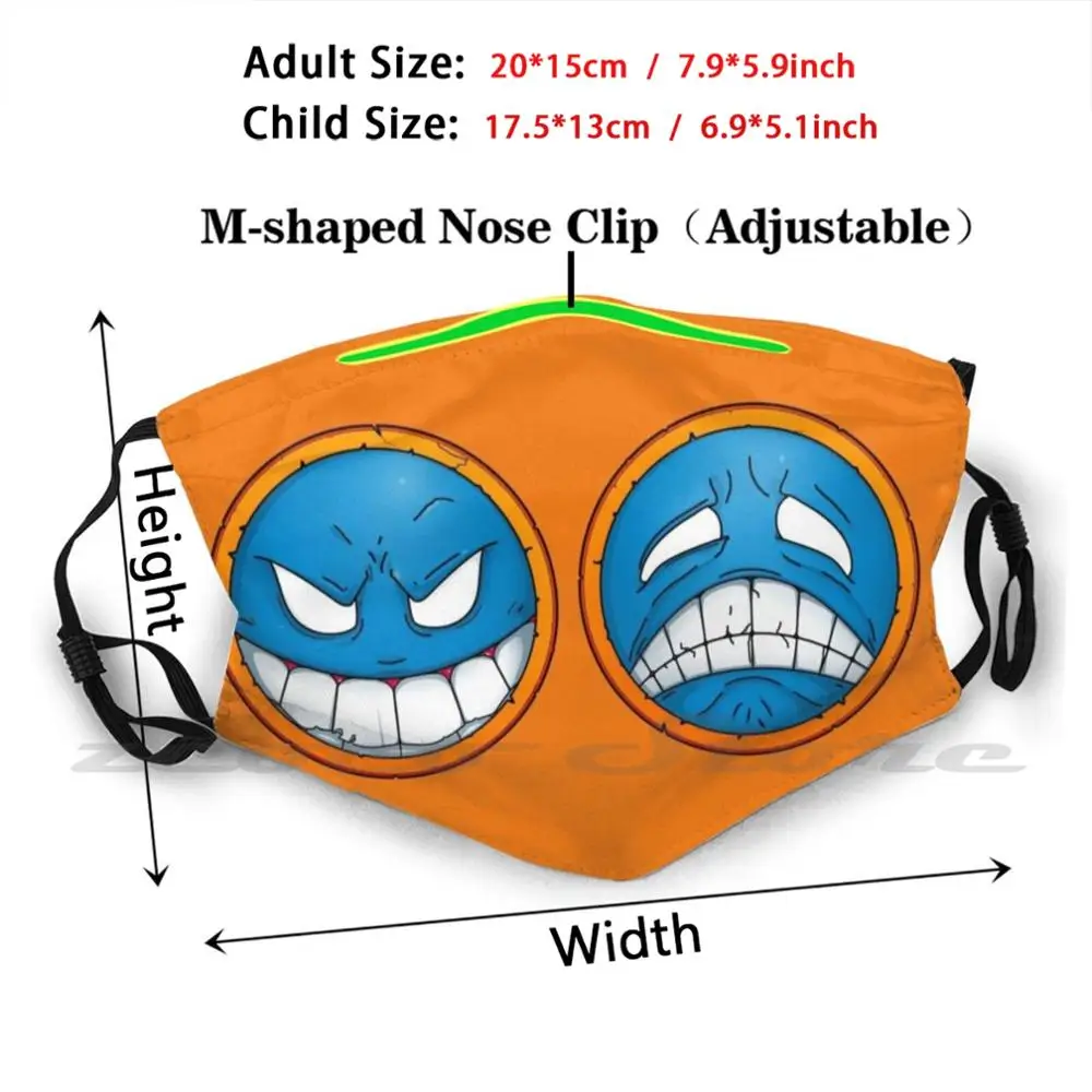 Ace Two Faces Washable Trending Customized Pm2.5 Filter Mask Pirate Fire Manga One Piece Shonen