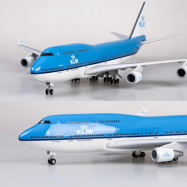 収集用樹脂製飛行機,1/157スケール,47cm,747,b747,klm,ロイヤルオランダ航空,wモデル,ライトとホイール付き -  AliExpress