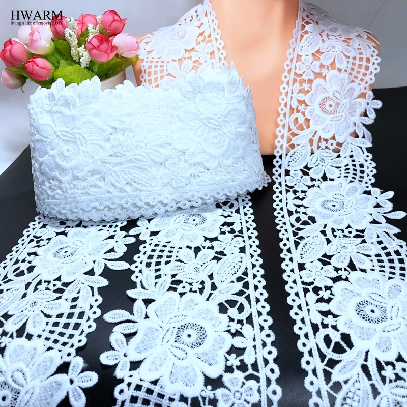 lace fabric ribbon 5yard 9.3cm High Quality arts craft sewing trim wedding dress accessories DIY women skirt decoration LACE