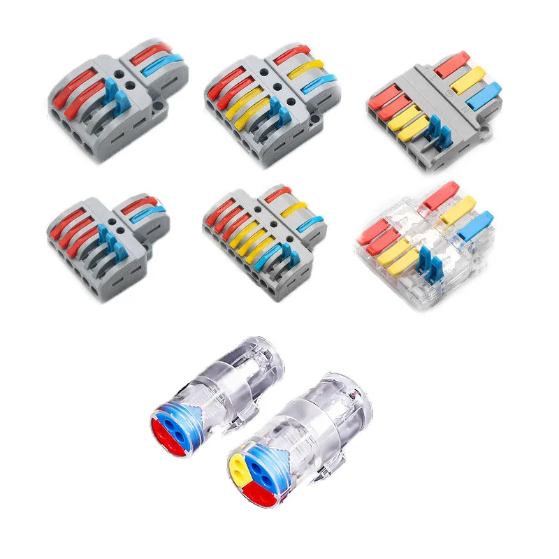 Mini Fast Butt Type Wire Cable Connectors 1 into 2 out Universal  Quick Detachable  compact Conductor Terminal block 0.08-4mm2