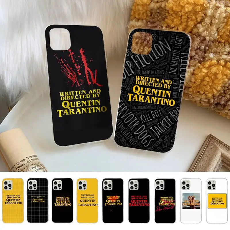 Written And Directed By Quentin Tarantino Phone Case for iphone 13 8 7 6S Plus X 5S SE 2020 XR 11 12 mini pro XS MAX