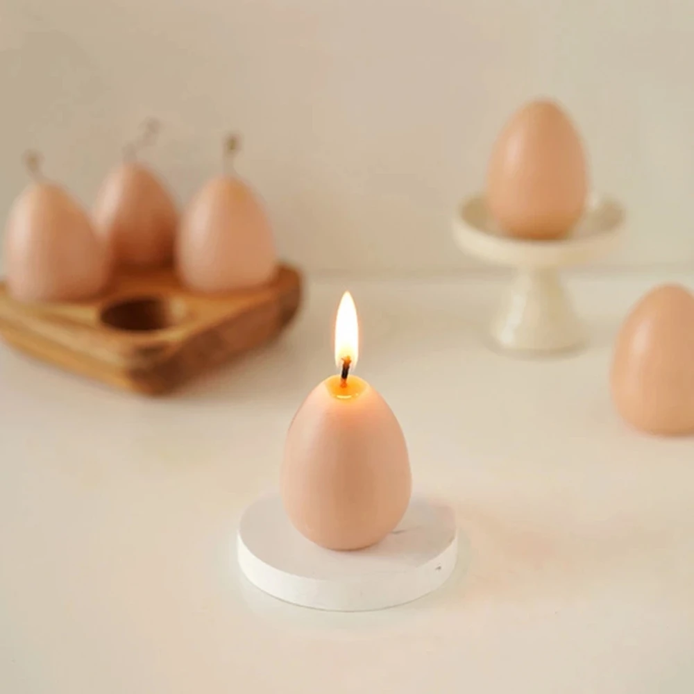 3D Silicone Mold Single Hole Simulation Egg Candle Mold Decoration Silicone Mold Candle Making Baking Tool