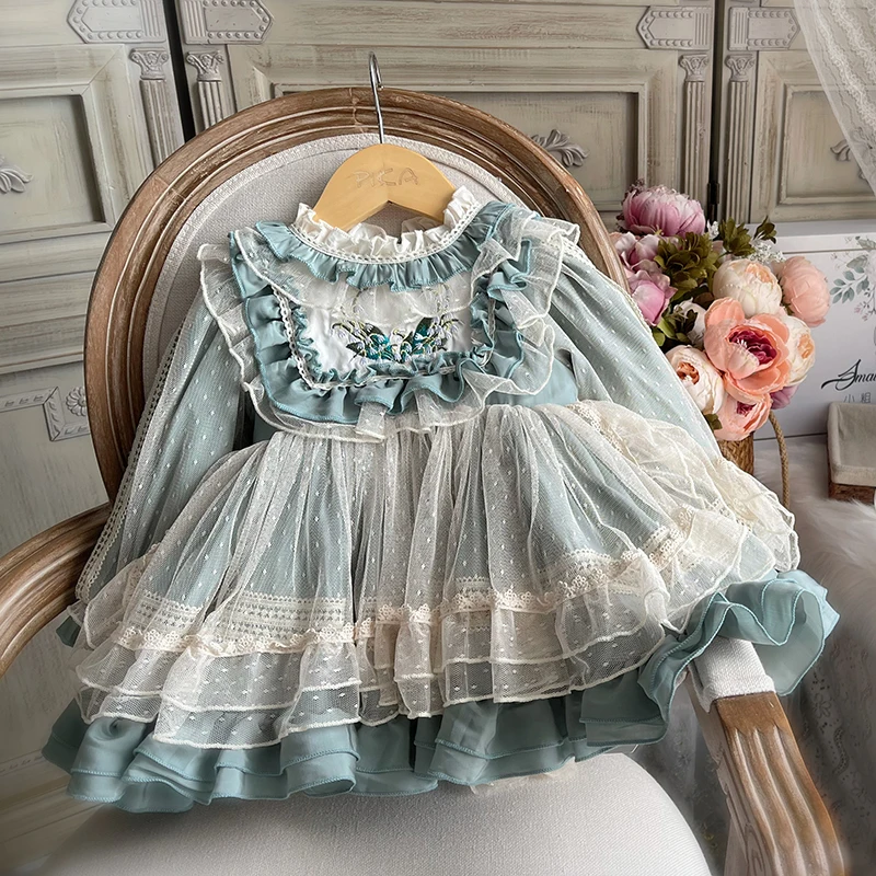 Spanish Children Girls Dress Winter Dress for Girls Fashion Festival Sweet Dress Party Dresses for Girls Christmas Lolita Dress