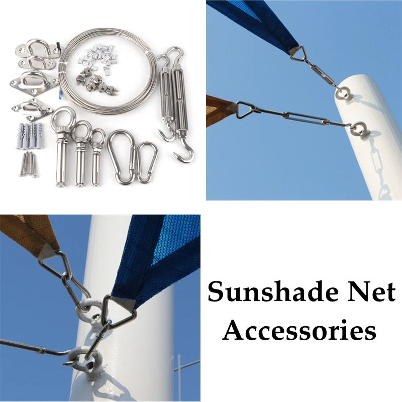 M6 M8 Stainless Steel Awning Fixing Accessories Diamond Door Buckle Spring Four Corner Shade Sail for Fixing Tents Sunshade Nets