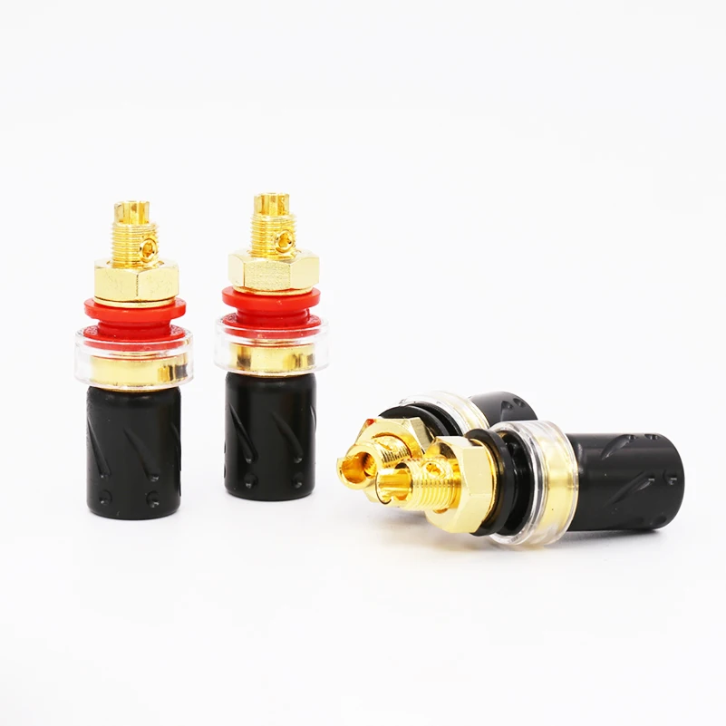 Imagem -05 - Viborg Audio-pure Copper Terminal Binding Post Banana Jack Tomada Fêmea Banhado a Ouro 24k Pcs Bp603g 4pcs