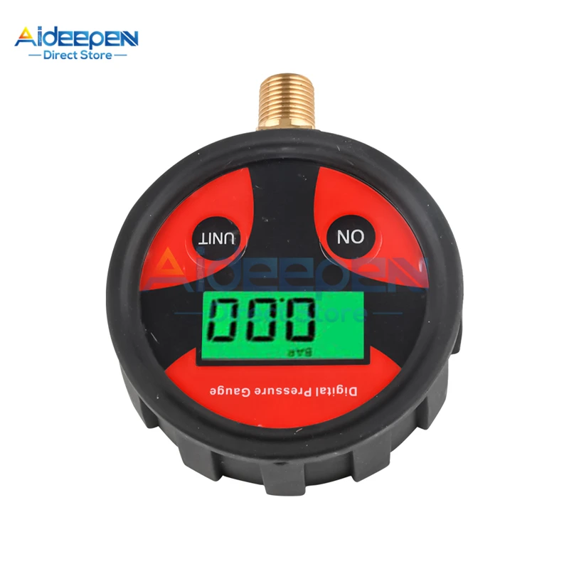 0-200PSI Air Pressure Gauge Dial Meter Tester Copper Rubber Digital Tire Pressure Gauge Tool for Car Truck Bike Auto Car Tyre