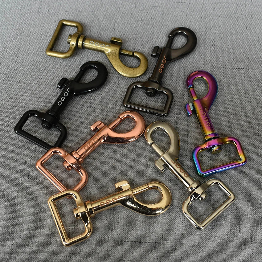 

20 Pcs/Lot 25mm Metal Clasps Lobster Snap Hook We Provide Laser Engraving Service Customize LOGO Leather Belt Bag Buckles DIY