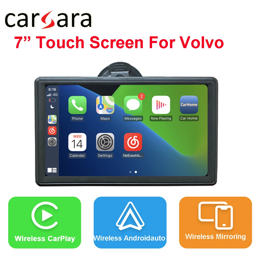 

Portable Wireless CarPlay Androidauto for Volvo Universal all Models Mirror Link 7" Touch Screen Commercial Vehi Navi Update