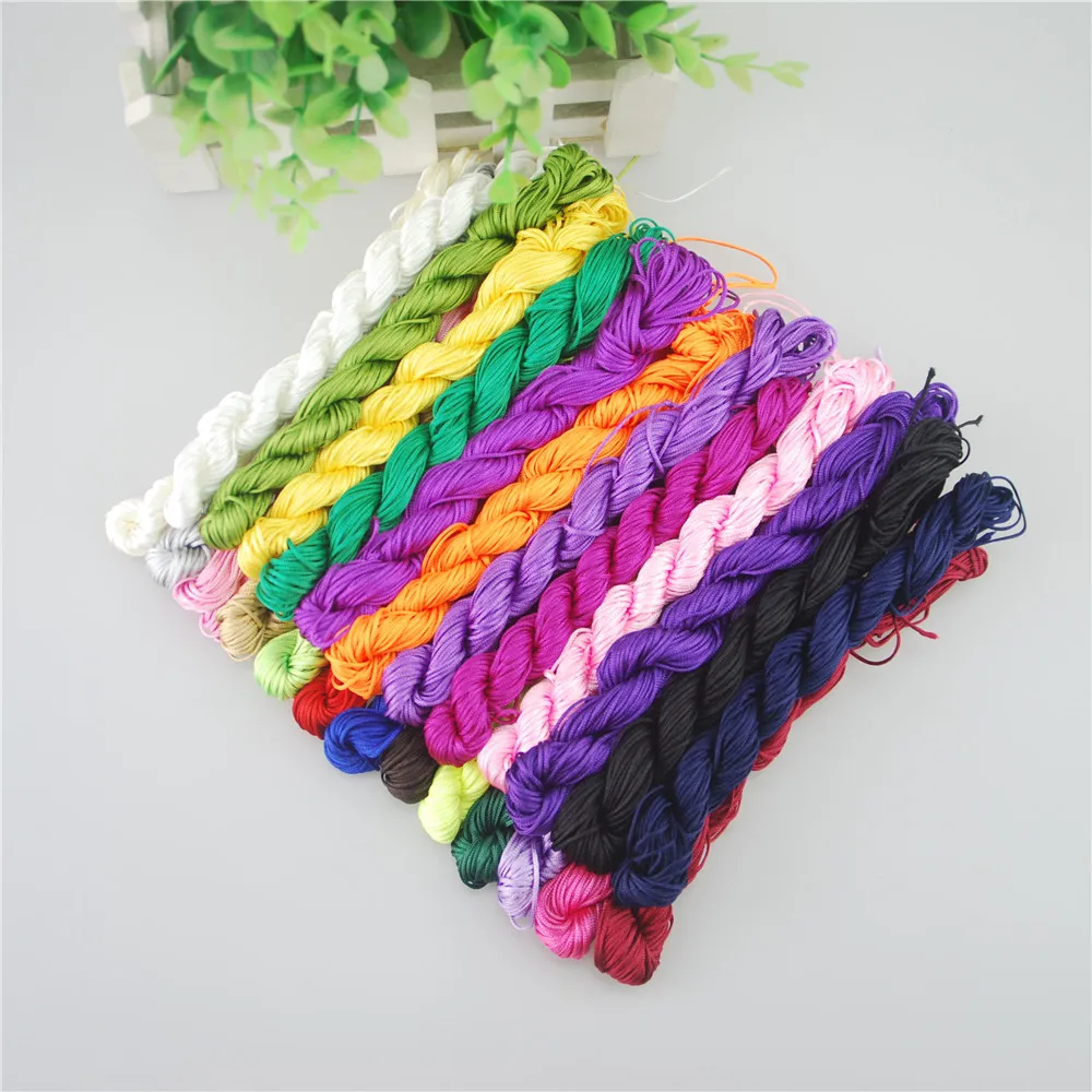 Hot Kindergarten Handmade DIY Kumihimo cords 1mm Macrame Nylon Cord Silk Beading Thread Braided String Multi 1pcs 25meters DS206