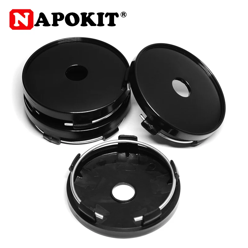 4Pcs 60mm for 56mm/56.5mm Logo Black Chrome Silver Plastic Car Wheel Center Hub Cap Cover Car Wheel Rim Hubcap Dust-proof Cover