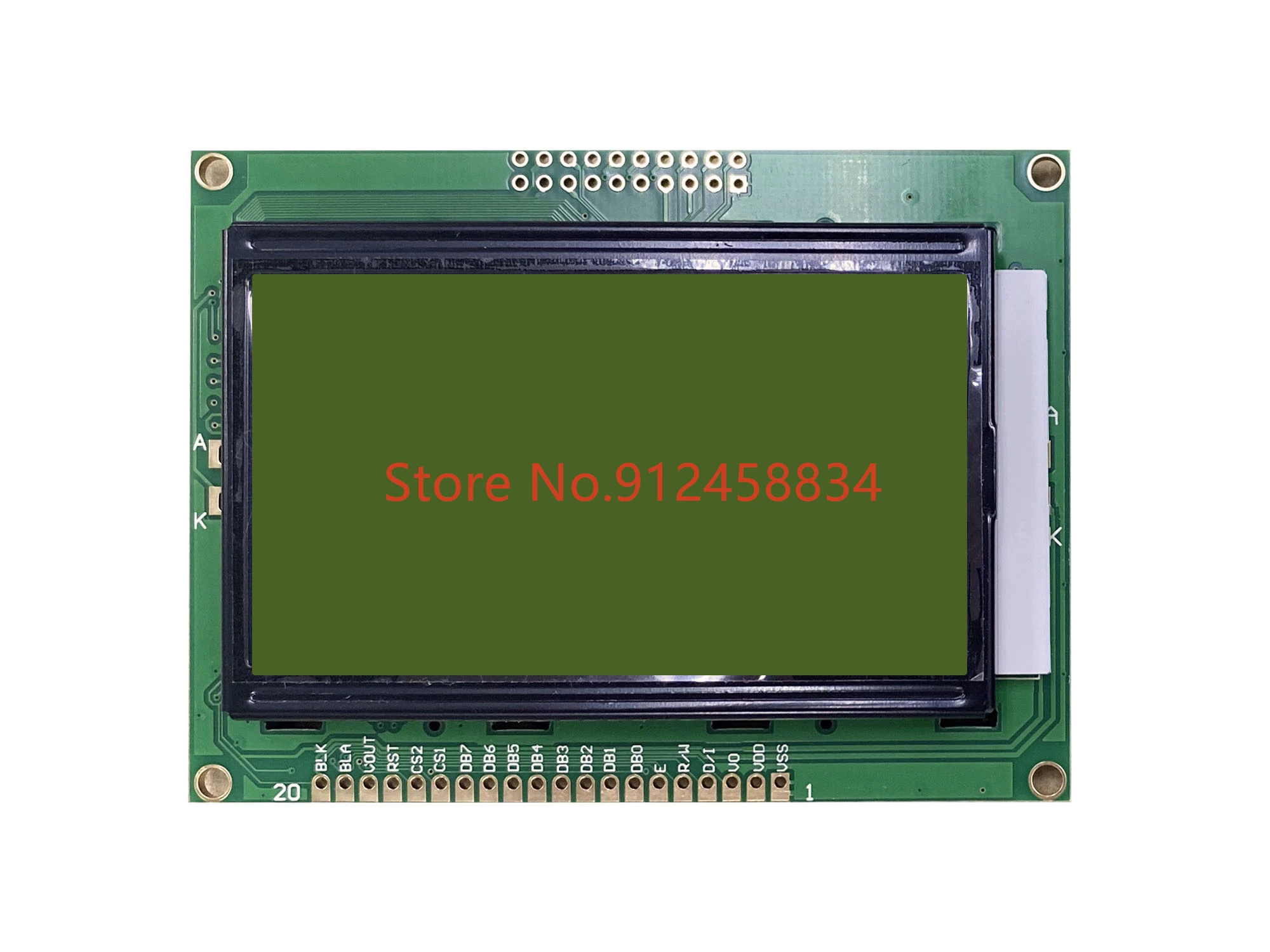 12864  Lcd Display Module 93x70mm  ks0107 control blue green with plastic